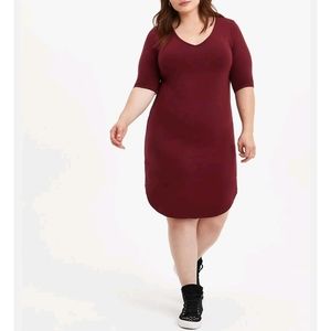 Torrid Original Super Soft Burgundy Slim Fit Tunic Dress Plus Size 2X